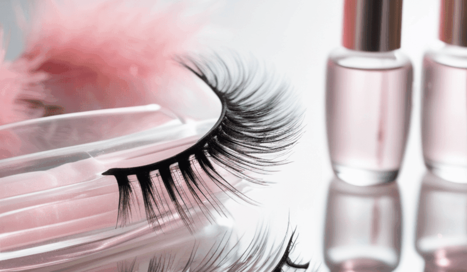 lash tech prepairing lashes and eyelash extension glue