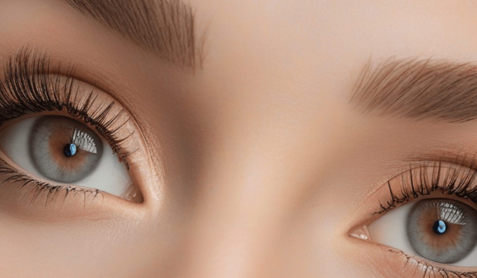 model with natural looking eyelash extensions